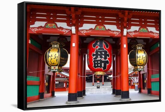 Hozomon Gate at Sensoji Asakusa Temple-coward_lion-Framed Stretched Canvas