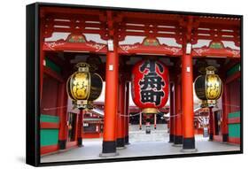 Hozomon Gate at Sensoji Asakusa Temple-coward_lion-Framed Stretched Canvas