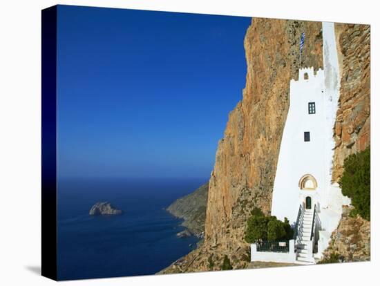 Hozoviotissa Monastery and Aegean Sea, Amorgos, Cyclades, Greek Islands, Greece, Europe-Tuul-Stretched Canvas