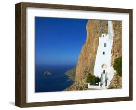 Hozoviotissa Monastery and Aegean Sea, Amorgos, Cyclades, Greek Islands, Greece, Europe-Tuul-Framed Photographic Print