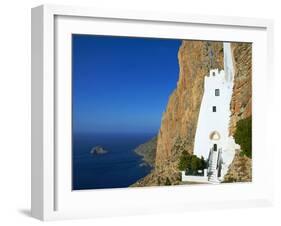 Hozoviotissa Monastery and Aegean Sea, Amorgos, Cyclades, Greek Islands, Greece, Europe-Tuul-Framed Photographic Print