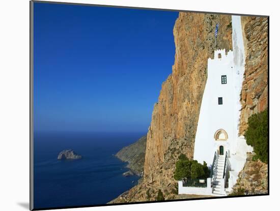 Hozoviotissa Monastery and Aegean Sea, Amorgos, Cyclades, Greek Islands, Greece, Europe-Tuul-Mounted Photographic Print