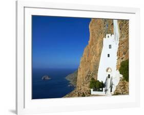 Hozoviotissa Monastery and Aegean Sea, Amorgos, Cyclades, Greek Islands, Greece, Europe-Tuul-Framed Photographic Print