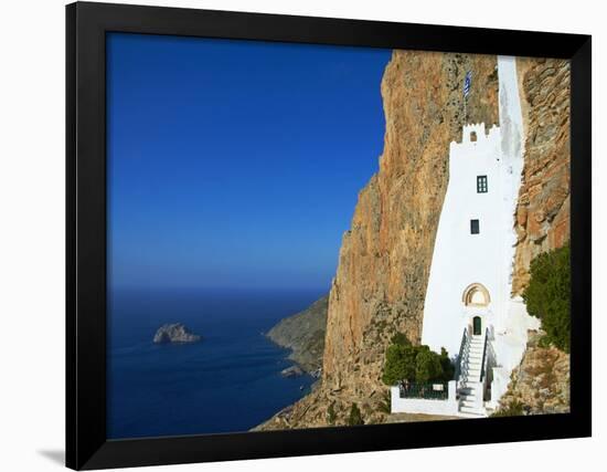 Hozoviotissa Monastery and Aegean Sea, Amorgos, Cyclades, Greek Islands, Greece, Europe-Tuul-Framed Photographic Print