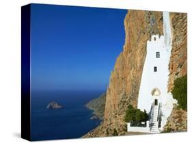 Hozoviotissa Monastery and Aegean Sea, Amorgos, Cyclades, Greek Islands, Greece, Europe-Tuul-Stretched Canvas