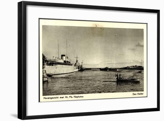 Hr. Ms. Neptunus, Dampfschiff Am Hafen, Motorboot-null-Framed Giclee Print