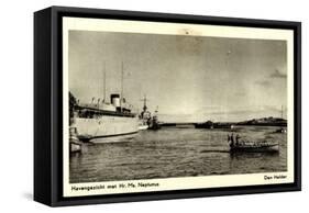 Hr. Ms. Neptunus, Dampfschiff Am Hafen, Motorboot-null-Framed Stretched Canvas