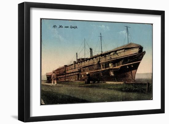 Hr. Ms. Van Speijk, Dampfschiff Angelegt Am Hafen-null-Framed Giclee Print