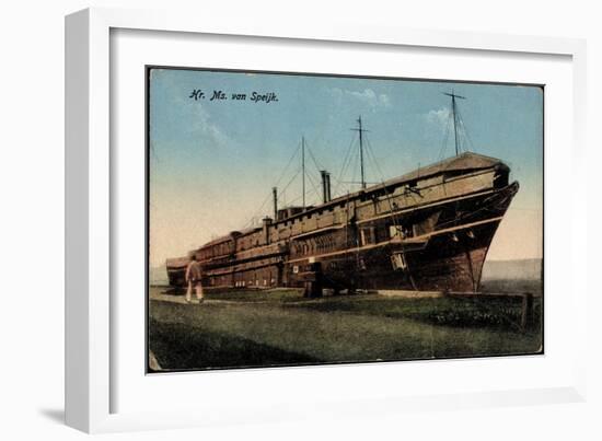 Hr. Ms. Van Speijk, Dampfschiff Angelegt Am Hafen-null-Framed Giclee Print