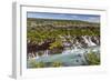 Hraunfossar, a Series of Waterfalls Pouring into the Hvita River, Borgarfjordur-Michael Nolan-Framed Photographic Print