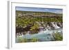 Hraunfossar, a Series of Waterfalls Pouring into the Hvita River, Borgarfjordur-Michael Nolan-Framed Photographic Print