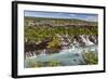 Hraunfossar, a Series of Waterfalls Pouring into the Hvita River, Borgarfjordur-Michael Nolan-Framed Photographic Print