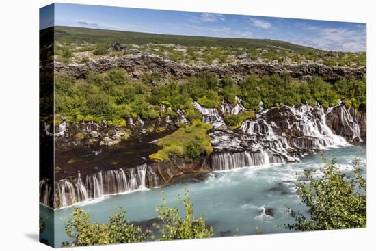 Hraunfossar, a Series of Waterfalls Pouring into the Hvita River, Borgarfjordur-Michael Nolan-Stretched Canvas