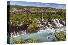 Hraunfossar, a Series of Waterfalls Pouring into the Hvita River, Borgarfjordur-Michael Nolan-Stretched Canvas