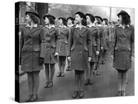 HRH Princess Elizabeth Visits Members of the Womens Land Army at Bedford-null-Stretched Canvas