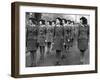 HRH Princess Elizabeth Visits Members of the Womens Land Army at Bedford-null-Framed Photographic Print