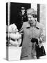 Hrh Queen Elizabeth II with Teddy Bear For Princess Beatrice June 1989-null-Stretched Canvas