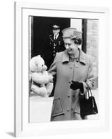 Hrh Queen Elizabeth II with Teddy Bear For Princess Beatrice June 1989-null-Framed Photographic Print