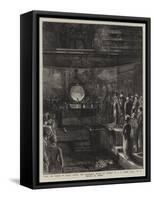 Hrh the Prince of Wales Casting the Equestrian Statue of Himself by J E Boehm-Sydney Prior Hall-Framed Stretched Canvas