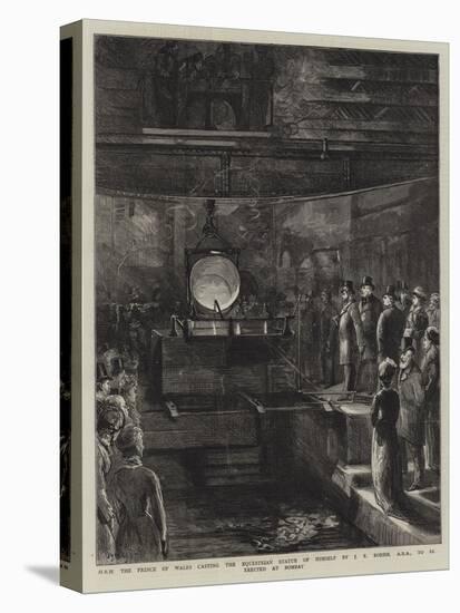 Hrh the Prince of Wales Casting the Equestrian Statue of Himself by J E Boehm-Sydney Prior Hall-Stretched Canvas