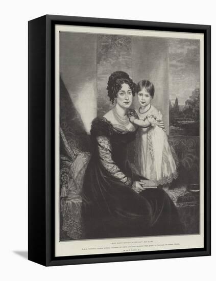 Hrh Victoria Maria Louisa, Duchess of Kent, and Her Majesty the Queen at the Age of Three Years-Sir William Beechey-Framed Stretched Canvas