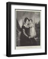 Hrh Victoria Maria Louisa, Duchess of Kent, and Her Majesty the Queen at the Age of Three Years-Sir William Beechey-Framed Giclee Print