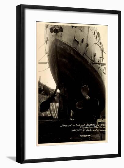 HSDG, Dampfschiff Cap Arcona Im Dock, Havarie, Werft-null-Framed Giclee Print