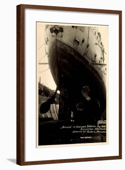 HSDG, Dampfschiff Cap Arcona Im Dock, Havarie, Werft-null-Framed Giclee Print