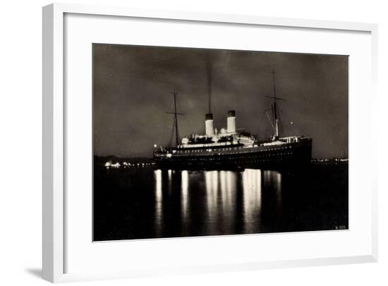 HSDG, Dampfschiff M.S. Monte Rosa Bei Nacht--Framed Giclee Print