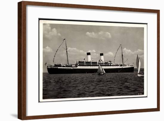 HSDG, M.S. Monte Olivia, Dampfschiff, Segelboote-null-Framed Giclee Print