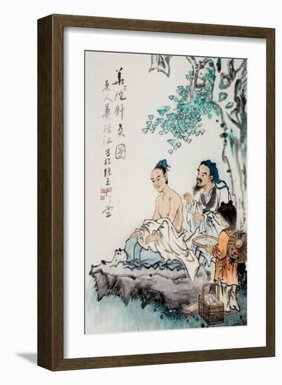 Hua Tuo Practising Acupuncture to Anaesthetise Patient-null-Framed Premium Giclee Print