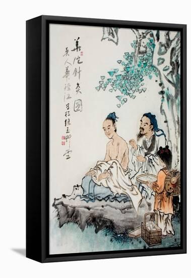 Hua Tuo Practising Acupuncture to Anaesthetise Patient-null-Framed Stretched Canvas