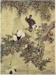 Eight Red-Crested Herons in a Pine Tree, 1754-Hua Yan-Framed Giclee Print