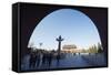 Huabiao Statue under Gate of Heavenly Peace Arch Between the Forbidden City and Tiananmen Square-Christian Kober-Framed Stretched Canvas