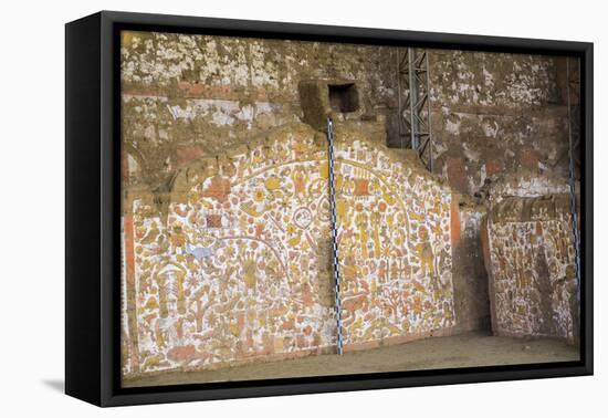 Huaca del Sol y de la Luna, precolombian (Moche) structure, polychrome friezes, Peru, South America-Peter Groenendijk-Framed Stretched Canvas