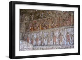 Huaca del Sol y de la Luna, precolombian (Moche) structure, polychrome friezes, Peru, South America-Peter Groenendijk-Framed Photographic Print