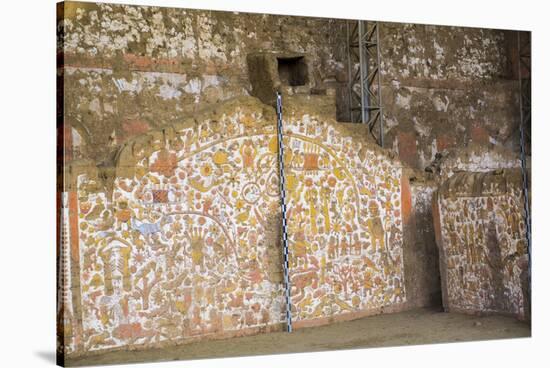 Huaca del Sol y de la Luna, precolombian (Moche) structure, polychrome friezes, Peru, South America-Peter Groenendijk-Stretched Canvas