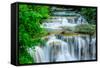 Huay Mae Khamin - Waterfall, Flowing Water, Paradise in Thailand.-ThaiWanderer-Framed Stretched Canvas