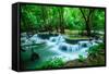 Huay Mae Khamin - Waterfall, Flowing Water, Paradise in Thailand.-ThaiWanderer-Framed Stretched Canvas