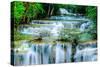 Huay Mae Khamin - Waterfall, Flowing Water, Paradise in Thailand.-ThaiWanderer-Stretched Canvas