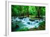 Huay Mae Khamin - Waterfall, Flowing Water, Paradise in Thailand.-ThaiWanderer-Framed Photographic Print