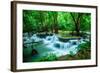 Huay Mae Khamin - Waterfall, Flowing Water, Paradise in Thailand.-ThaiWanderer-Framed Photographic Print