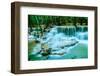 Huay Mae Khamin - Waterfall, Flowing Water, Paradise in Thailand.-ThaiWanderer-Framed Photographic Print