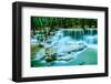 Huay Mae Khamin - Waterfall, Flowing Water, Paradise in Thailand.-ThaiWanderer-Framed Photographic Print