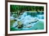 Huay Mae Khamin - Waterfall, Flowing Water, Paradise in Thailand.-ThaiWanderer-Framed Photographic Print