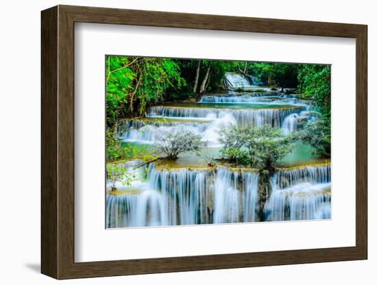 Huay Mae Khamin - Waterfall, Flowing Water, Paradise in Thailand.-ThaiWanderer-Framed Photographic Print