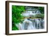 Huay Mae Khamin - Waterfall, Flowing Water, Paradise in Thailand.-ThaiWanderer-Framed Photographic Print