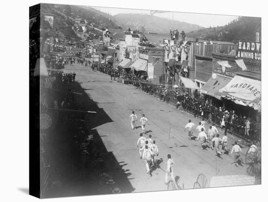 Hub-and-Hub Hose Team Race Photograph - Deadwood, SD-Lantern Press-Stretched Canvas