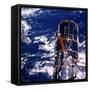 Hubble Space Telescope Above the Earth-null-Framed Stretched Canvas