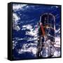 Hubble Space Telescope Above the Earth-null-Framed Stretched Canvas